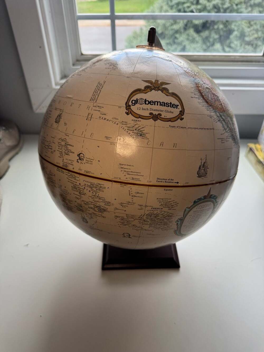 Vintage Replogle Globe Partners World Globe on Wood Stand - Cartographer Kevin